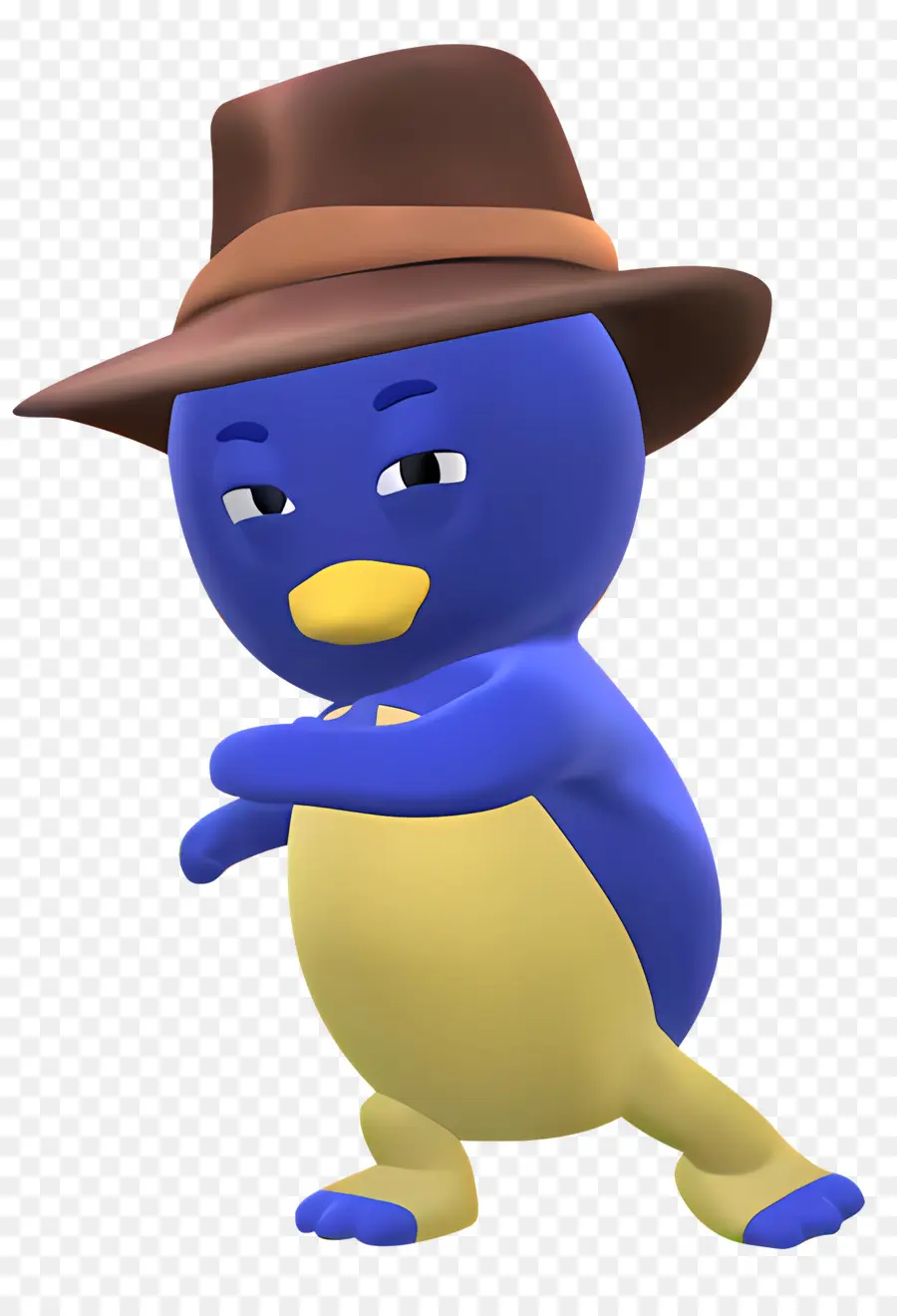 Orang Halaman Belakang，Penguin Biru Dengan Topi PNG