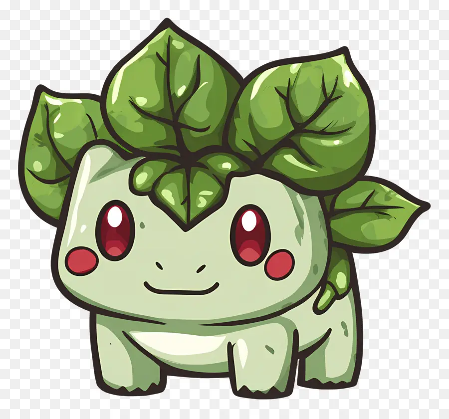 Bulbasaur，Makhluk Kartun Dengan Daun PNG