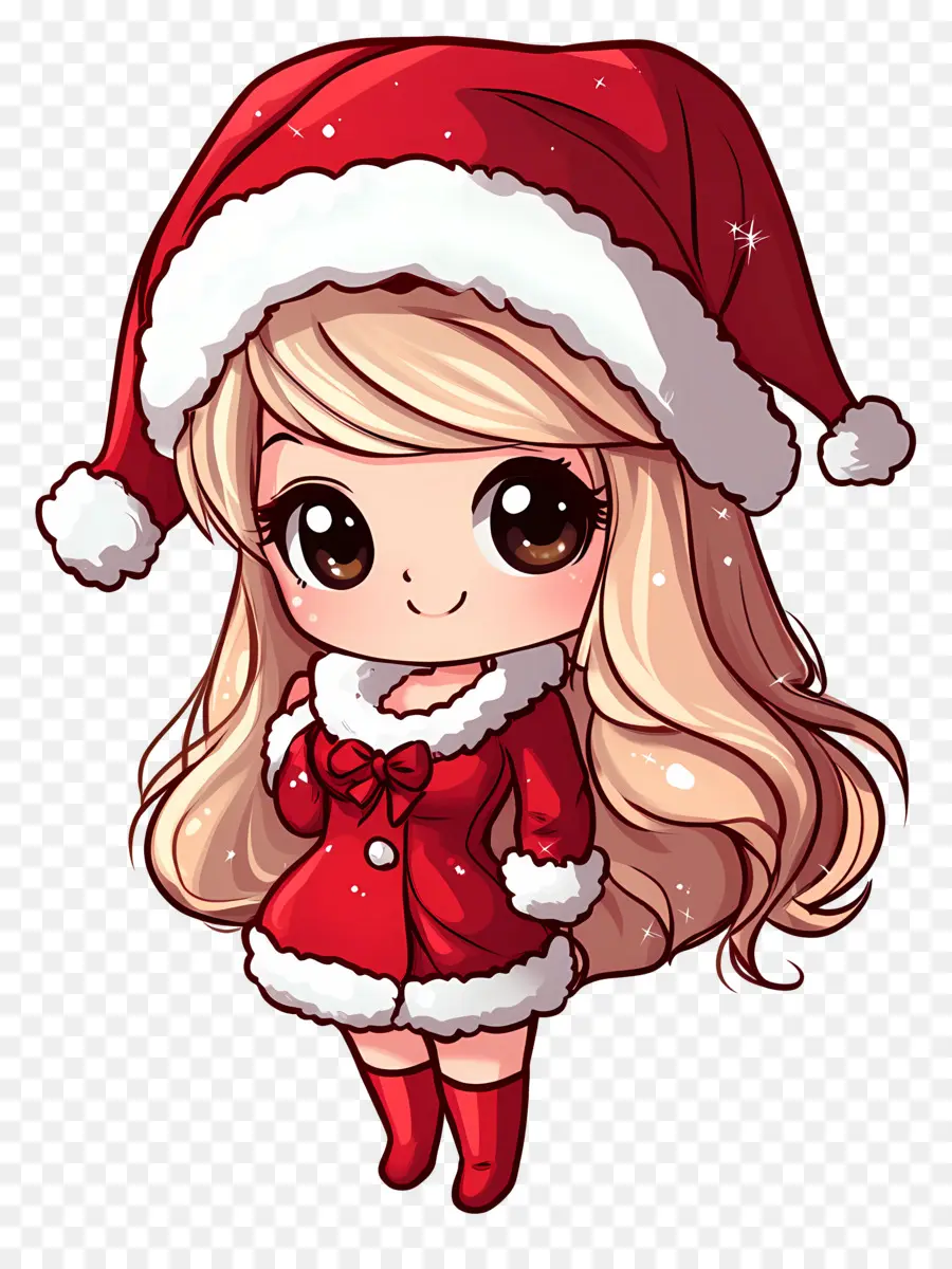 Anime Natal，Gadis Santa Chibi PNG