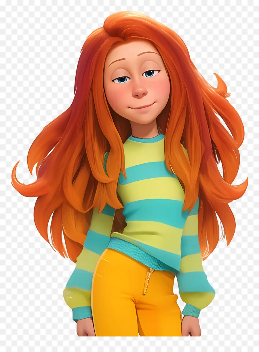 Lorax，Wanita Animasi Dengan Rambut Panjang PNG