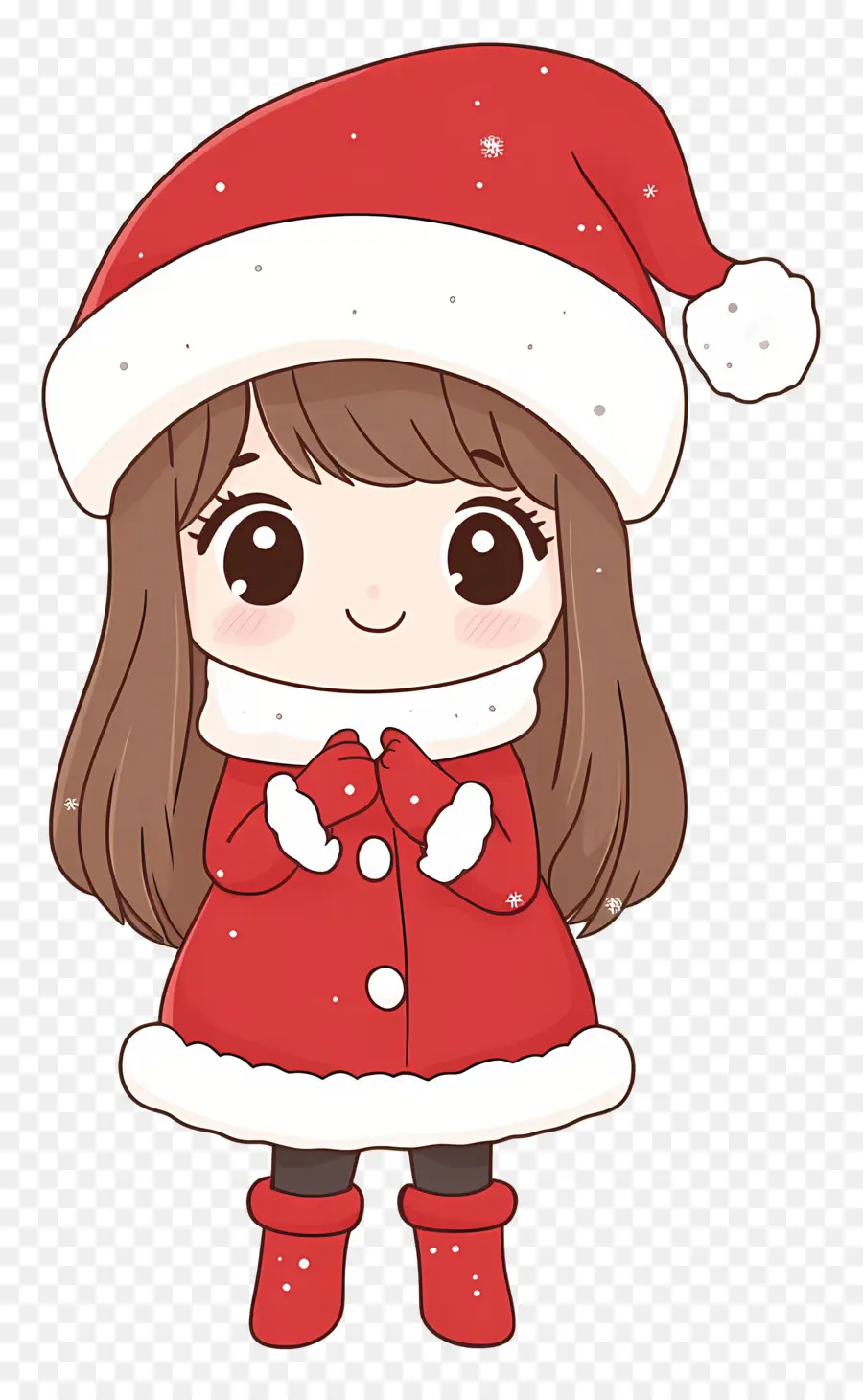 Anime Natal，Gadis Santa Chibi PNG