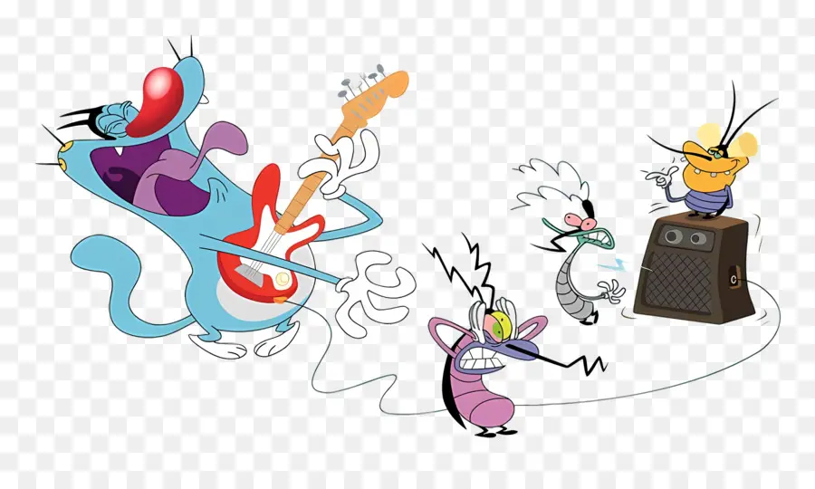 Oggy Dan Kecoak，Band Kartun PNG