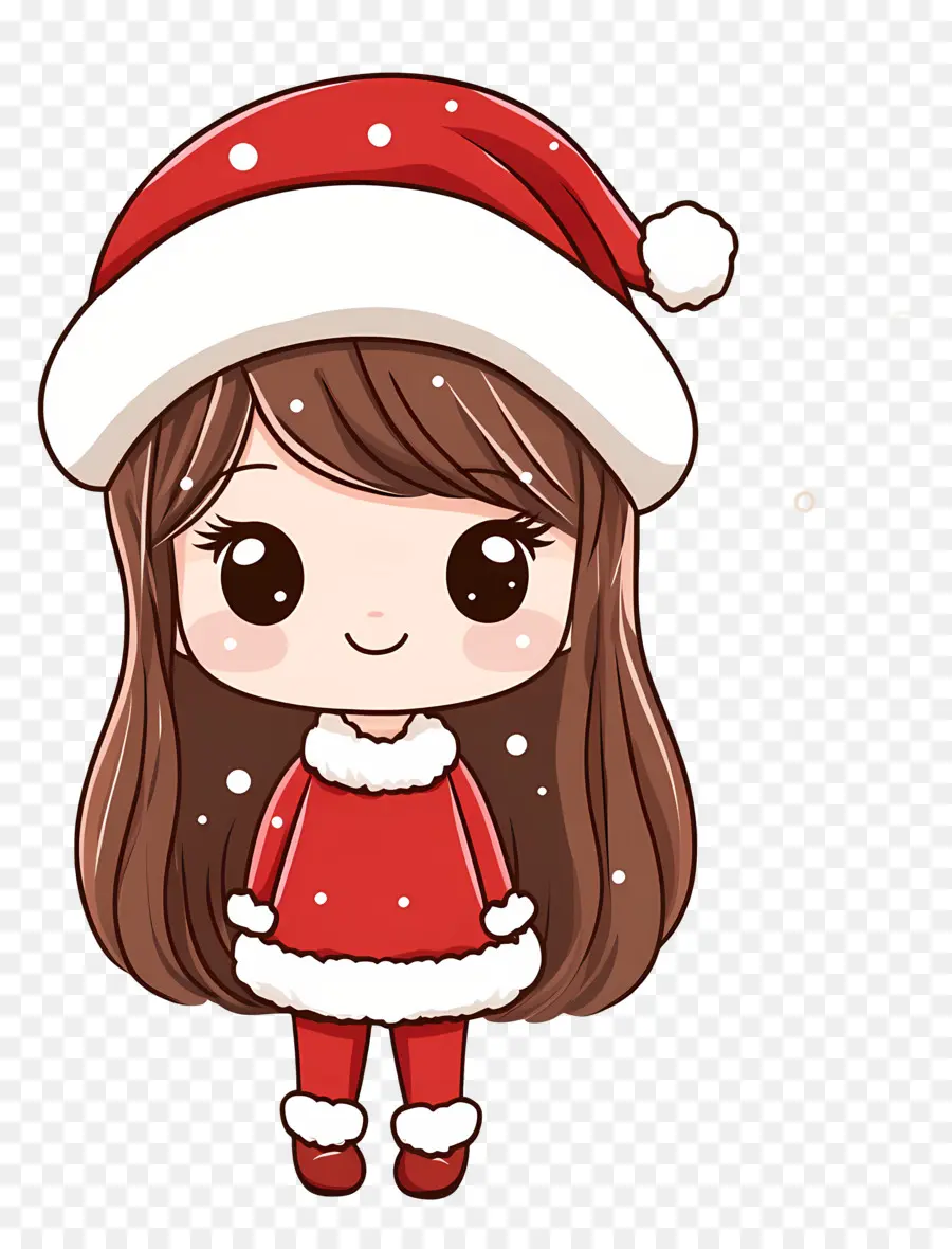 Anime Natal，Gadis Santa Chibi PNG