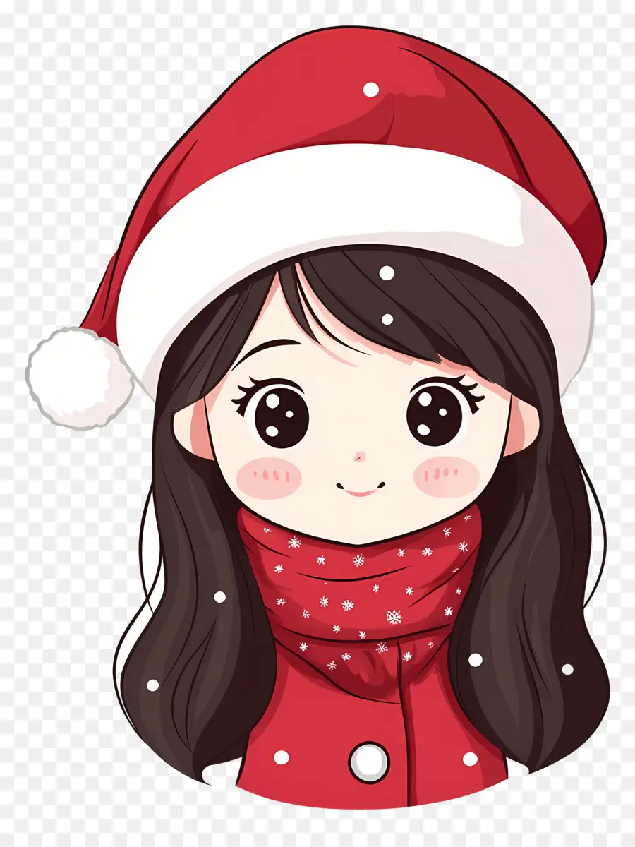 Anime Natal，Gadis Santa Chibi PNG