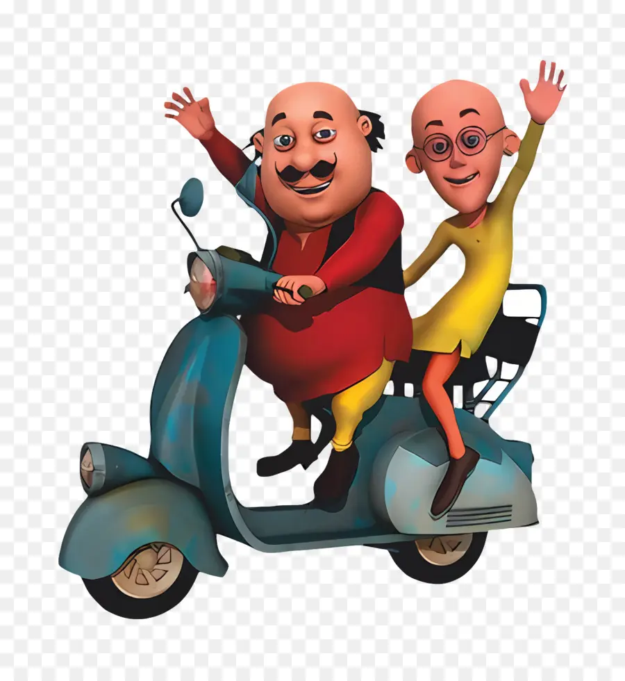 Motu Patlu，Karakter Kartun Di Skuter PNG