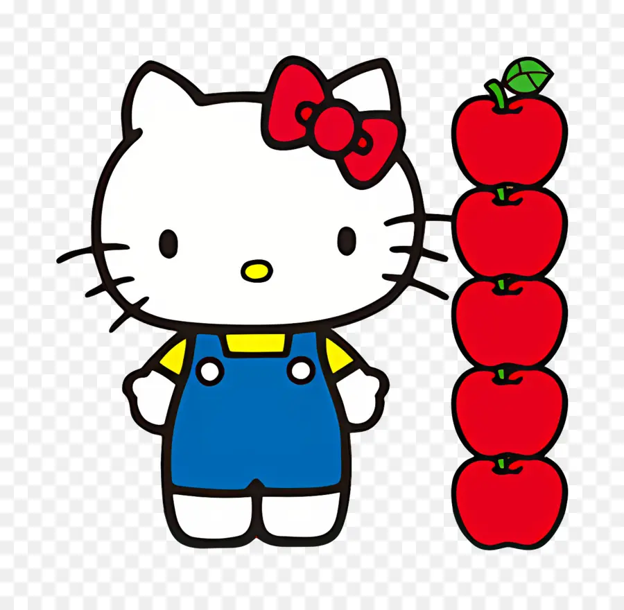 Halo Kitty，Hello Kitty Dengan Apel PNG