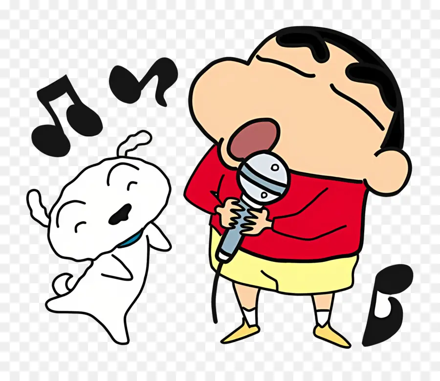 Shinchan，Kartun Anak Laki Laki Bernyanyi PNG