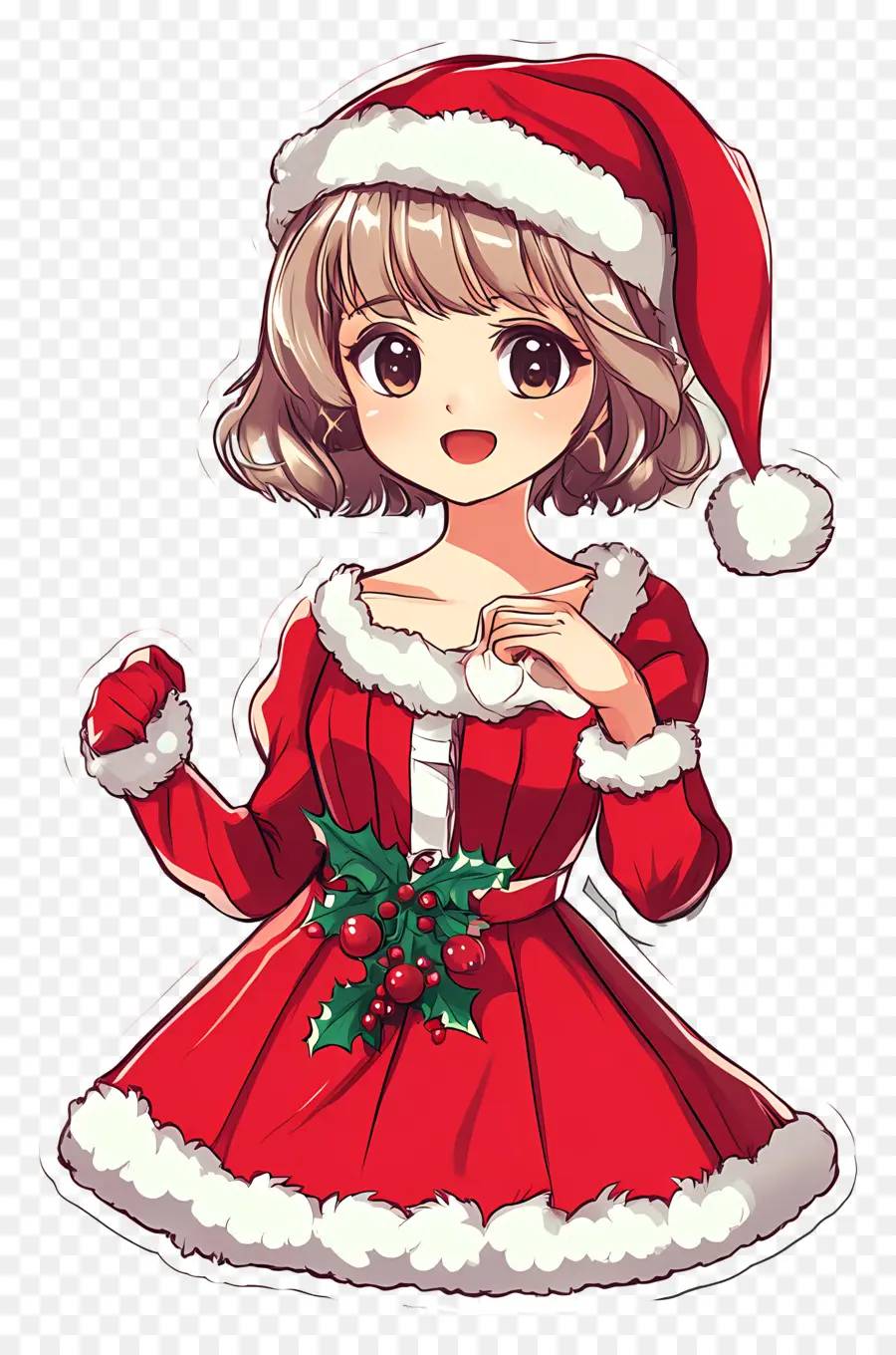 Anime Natal，Gadis Santa Anime PNG