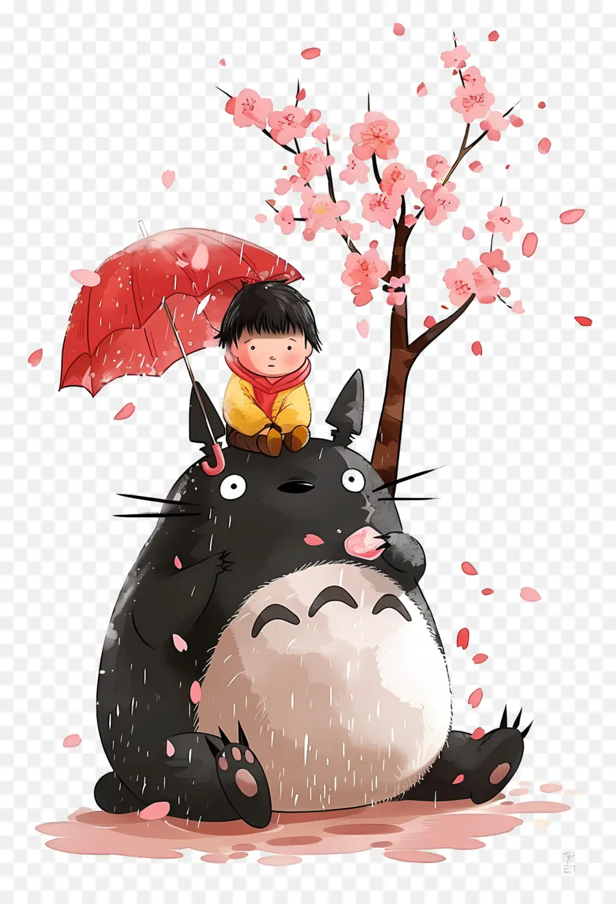 Totoro，Totoro Dengan Payung PNG