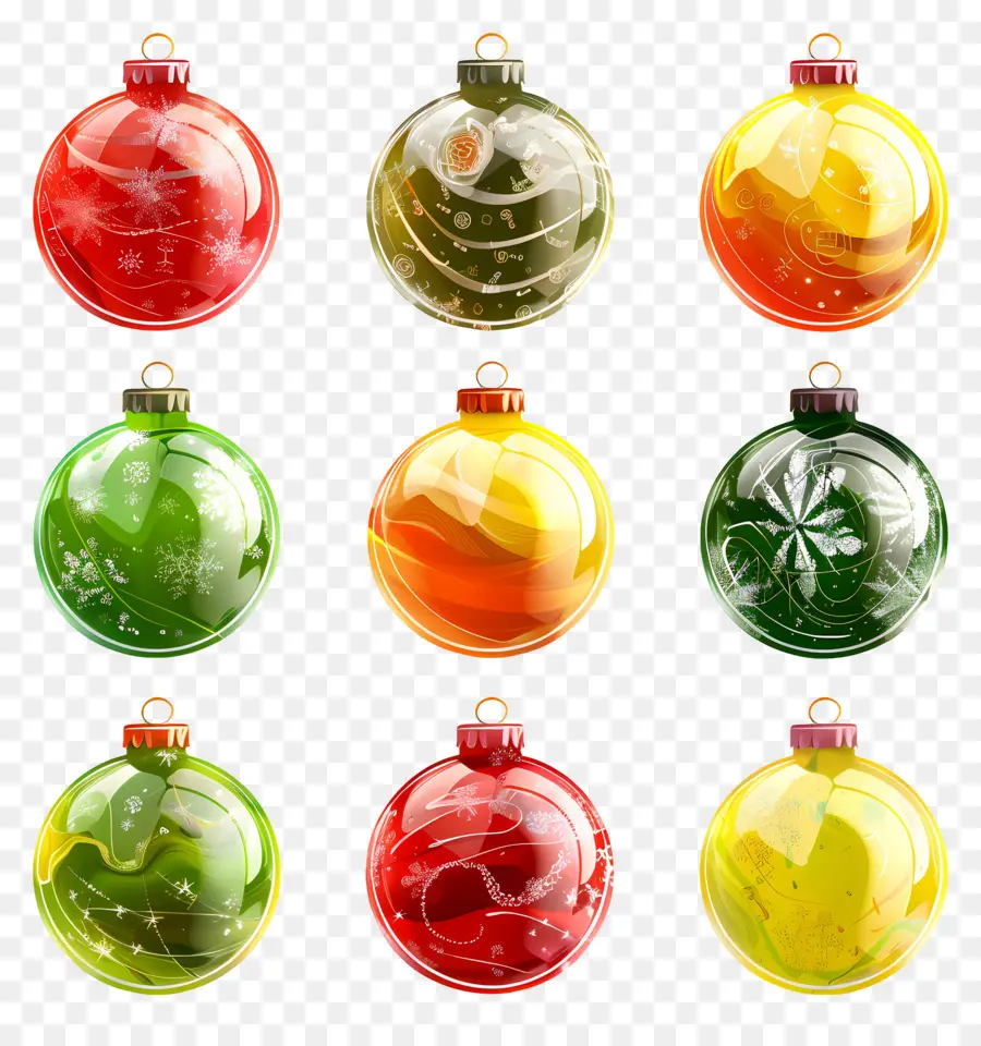 Ornamen Bola Kaca，Ornamen Berwarna Warni PNG