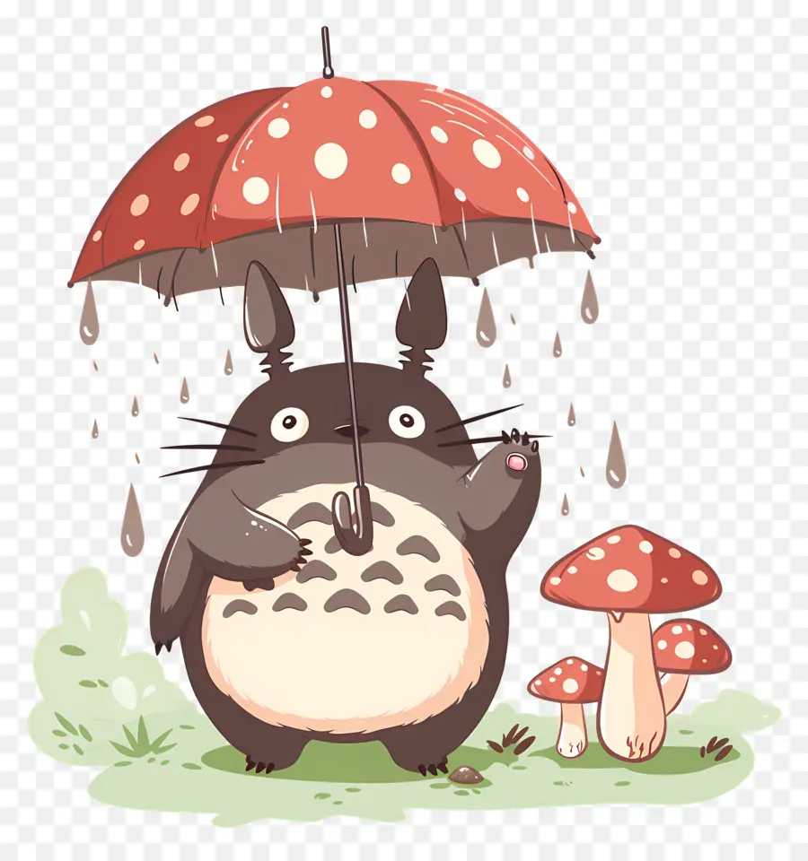 Totoro，Makhluk Lucu Dengan Payung PNG