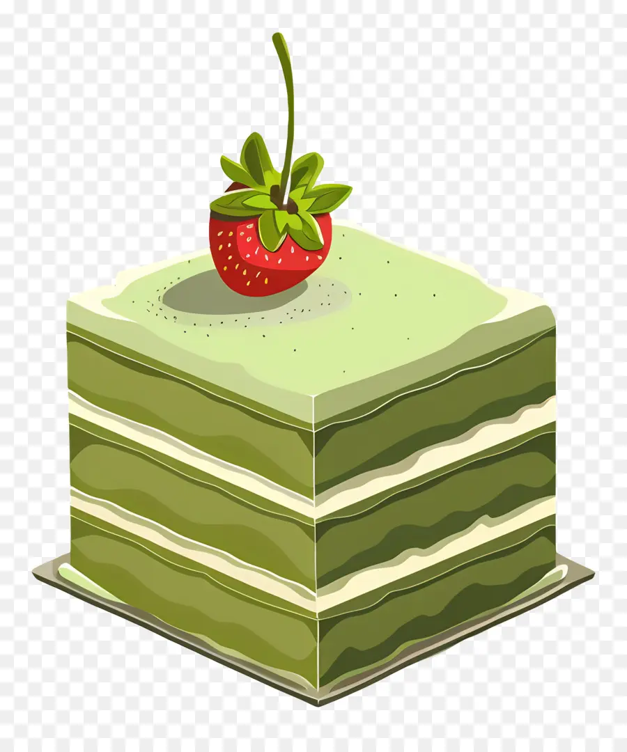 Kue Matcha，Kue Persegi PNG