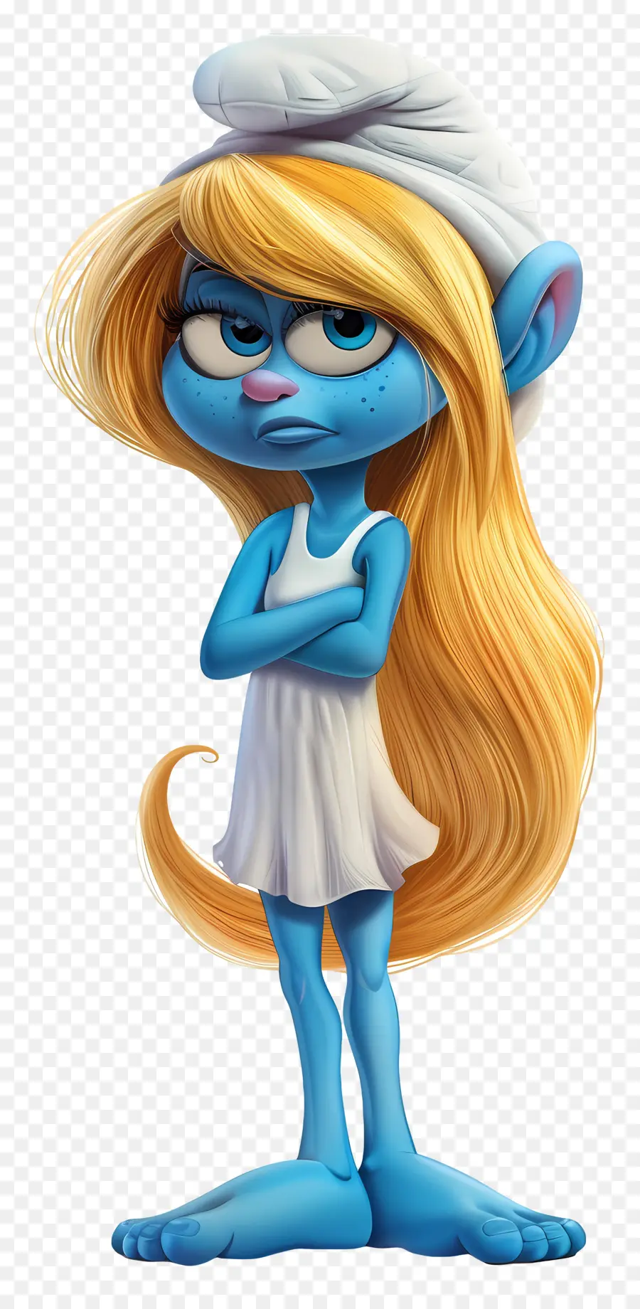 Smurfette，Karakter Kartun Biru Dengan Sikap PNG