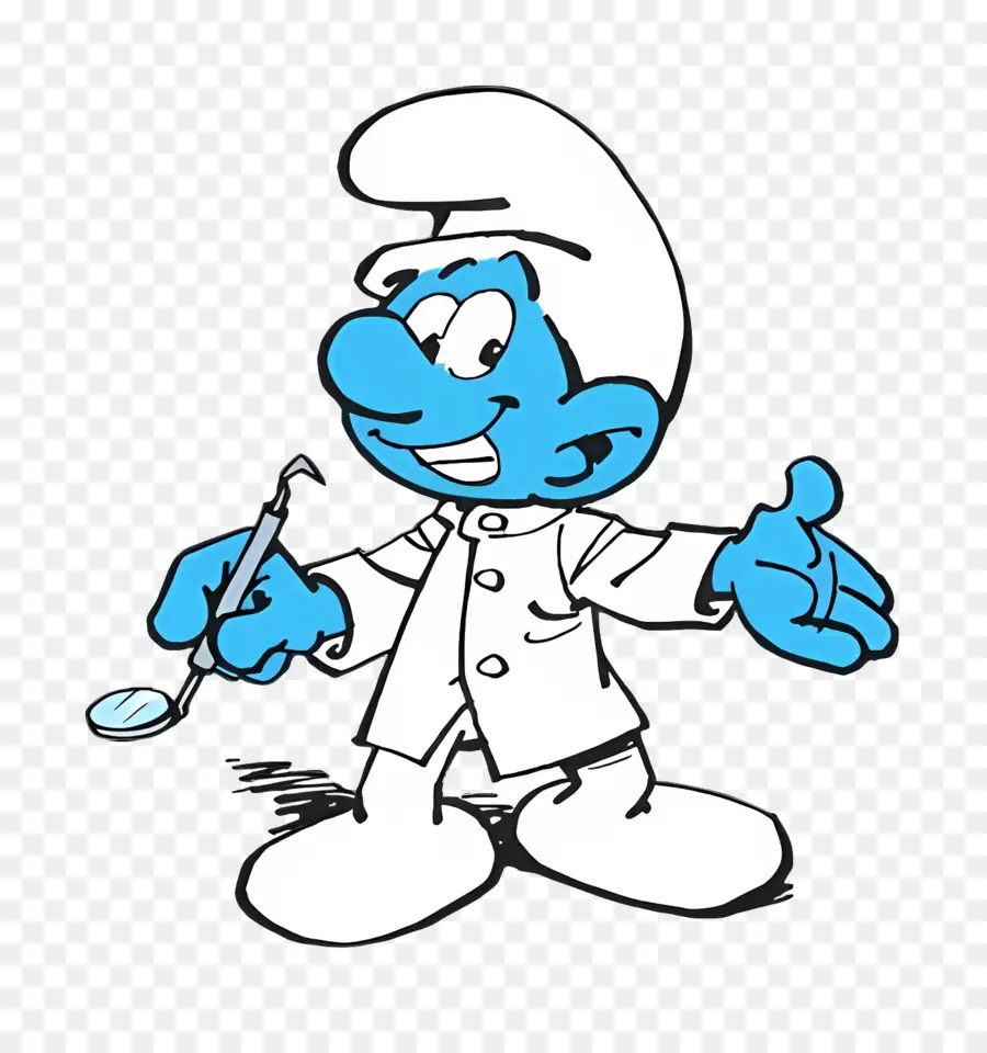 Smurf Dokter Gigi，Dokter Gigi Kartun Biru PNG