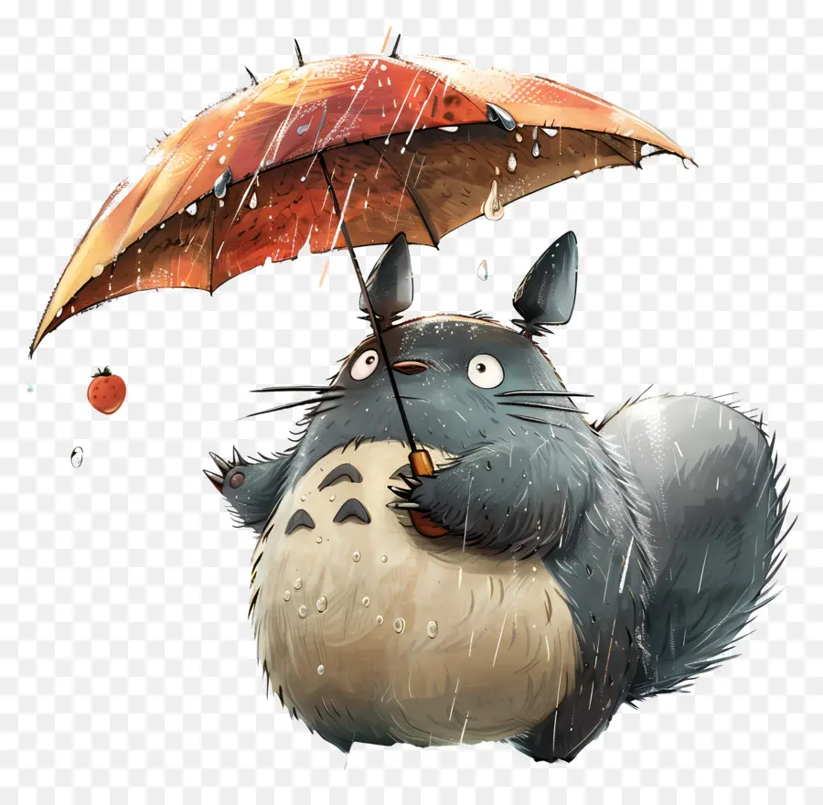 Totoro，Totoro Dengan Payung PNG