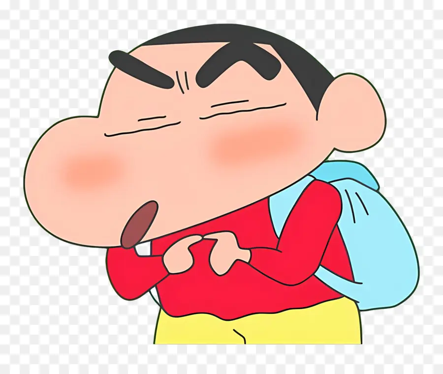 Shinchan，Anak Laki Laki Dengan Ransel PNG