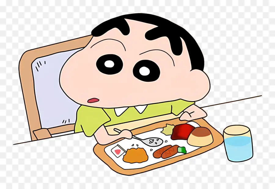 Shinchan，Karakter Kartun Sedang Makan PNG