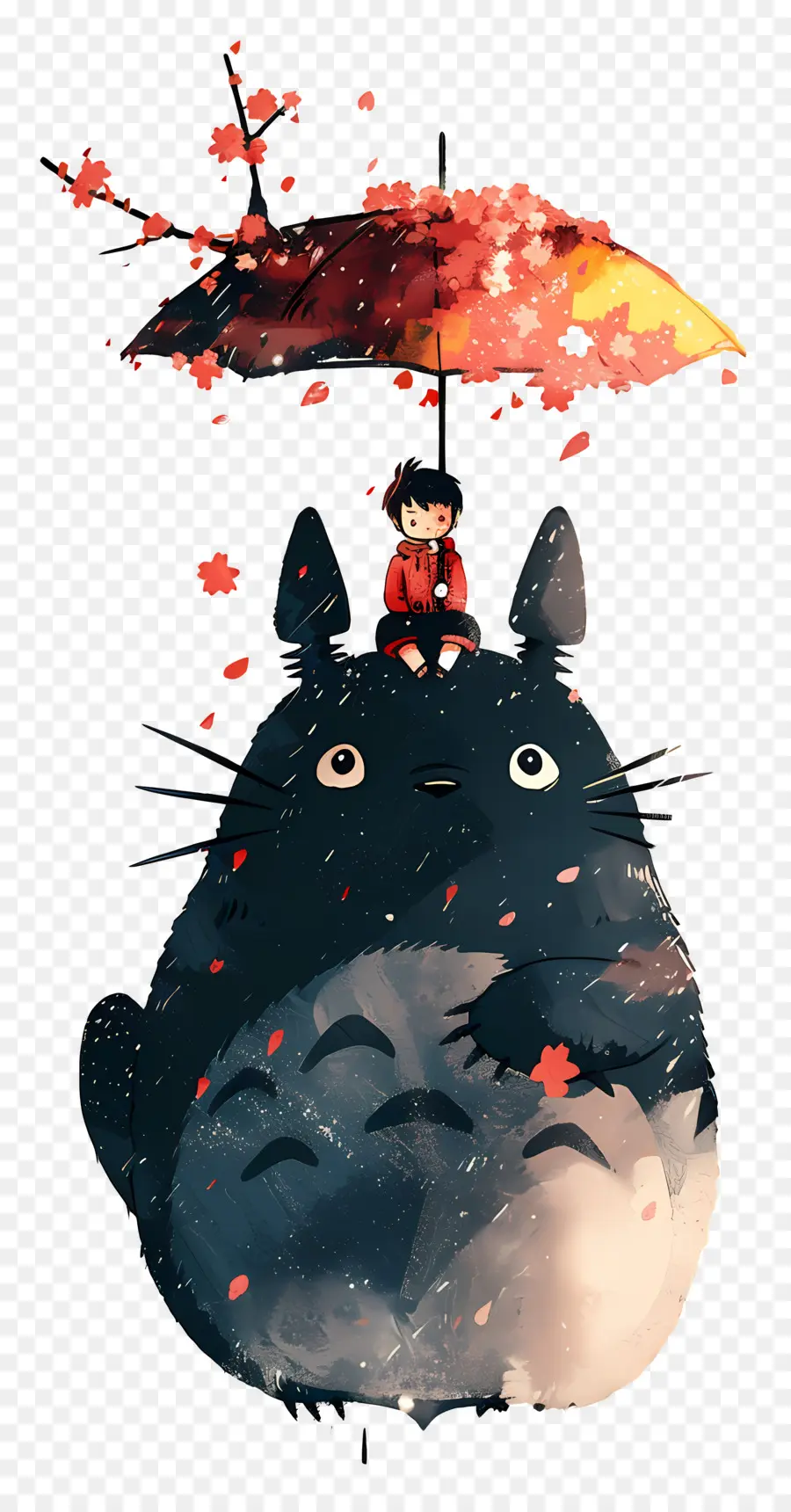 Totoro，Totoro Dengan Payung PNG