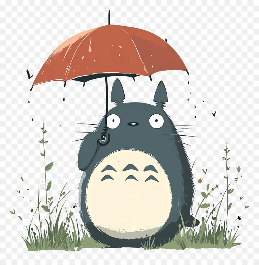 Totoro，Totoro Dengan Payung PNG