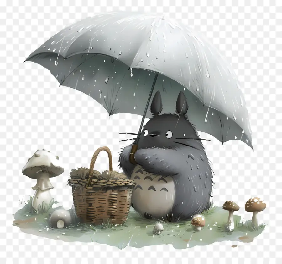 Totoro，Totoro Dengan Payung PNG