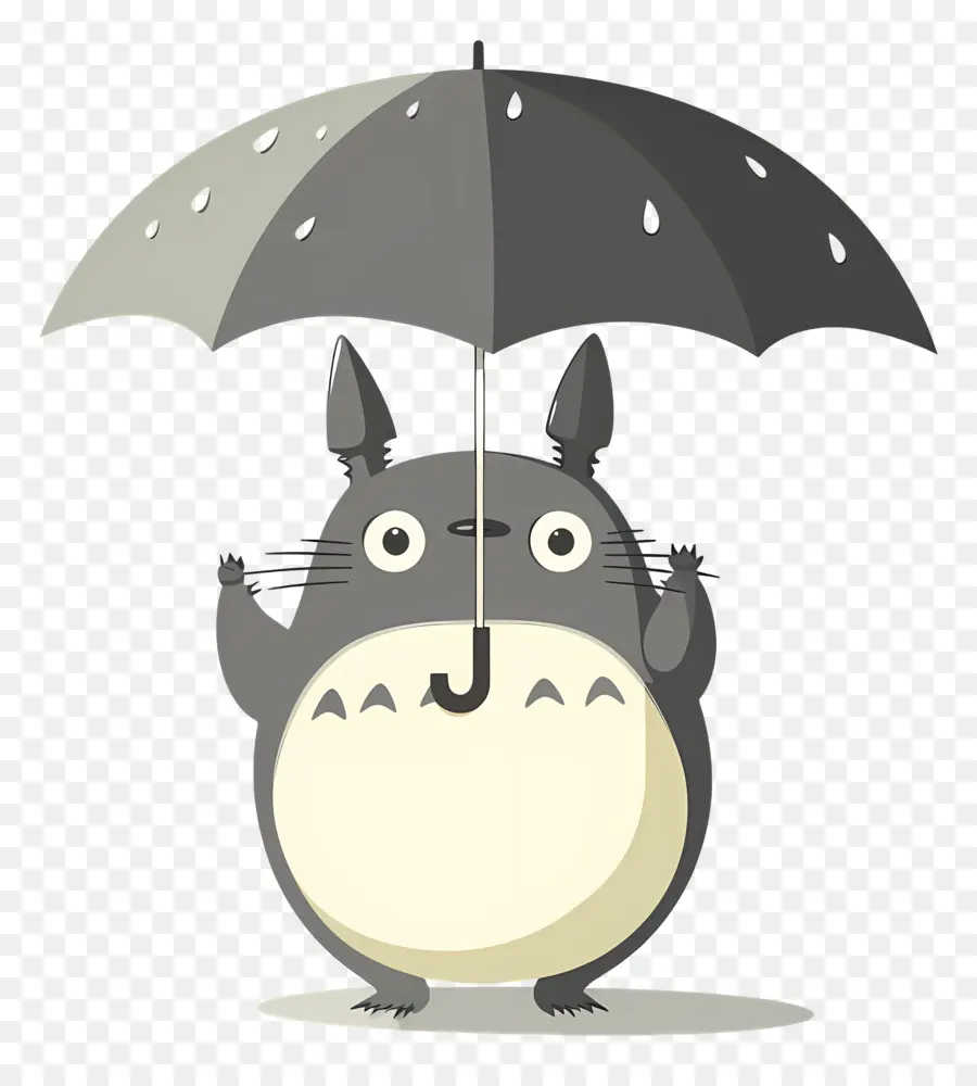 Totoro，Totoro Dengan Payung Oranye PNG