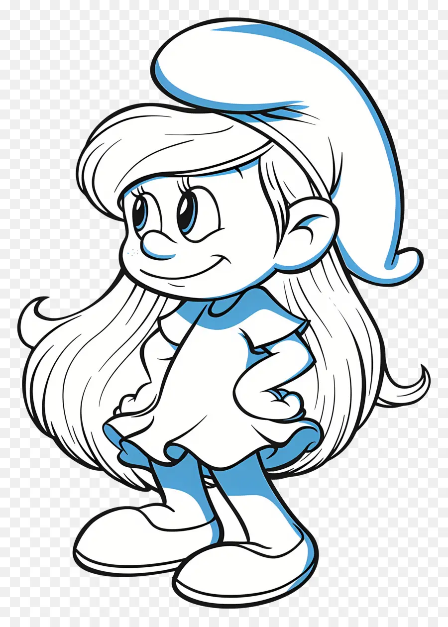 Smurfette，Karakter Kartun Biru PNG