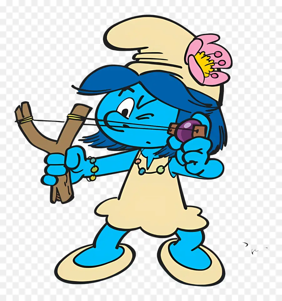 Bunga Smurf，Smurf Dengan Ketapel PNG